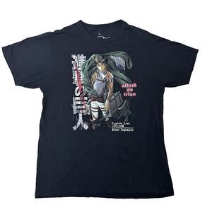 Attack On Titan Shirt Mens L Captain Levi Anime Tee Ripple Junction Fanwear